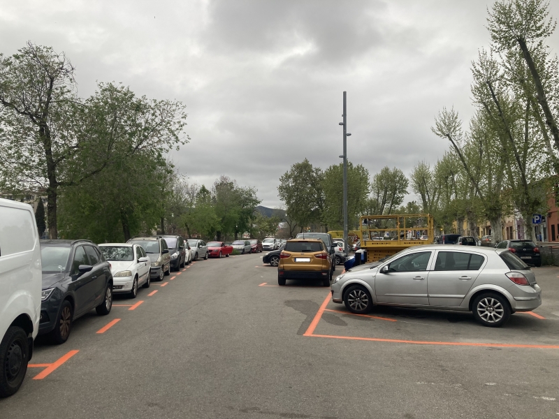 Nova zona taronja a l'aparcament del carrer d'Amadeu I (ctra. d'Alella).