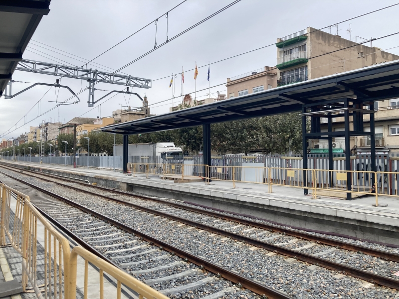 Visita d'obra a la nova estació d'Ocata de Renfe Rodalies.